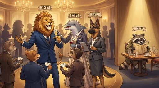 Nano Banana 提示词：MBTI 16 人格动物拟人插画生成器｜Curify AI